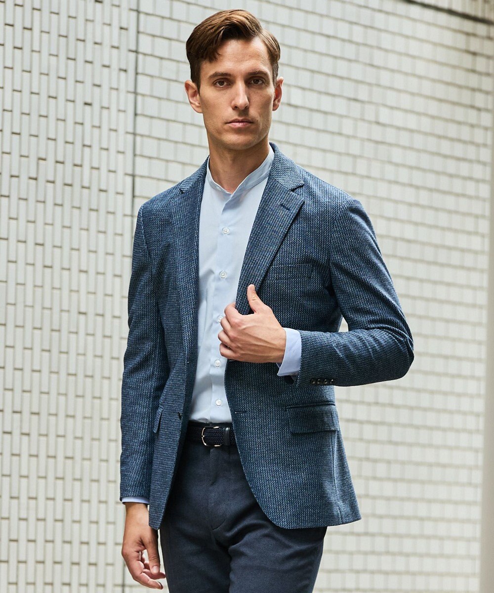 GOTAIRIKU 【シワになりにくい/洗える】ＴＣブロード シャツ_バンドカラー 