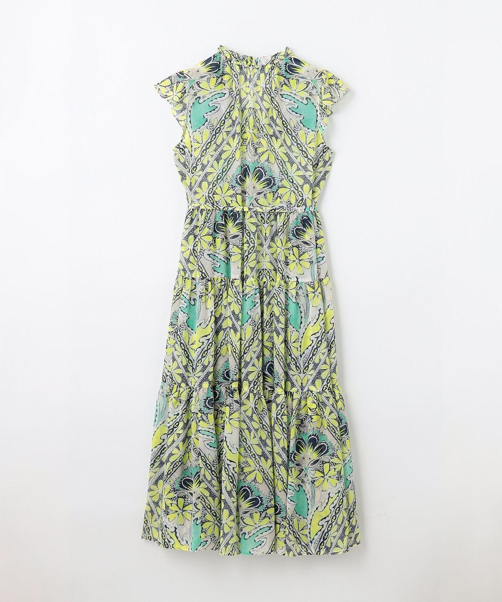 GRACE CONTINENTAL シフォンプリントティアードワンピース 