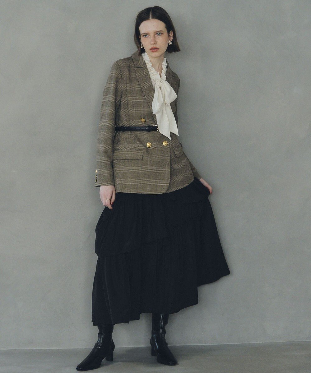 YECCA VECCA アシンメトリーラッフルスカート 