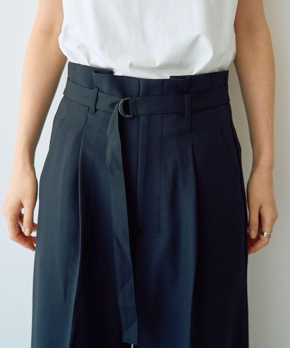 YECCA VECCA 【UVカット/接触冷感/洗える】ベルト付きイージーケアワイドパンツ 