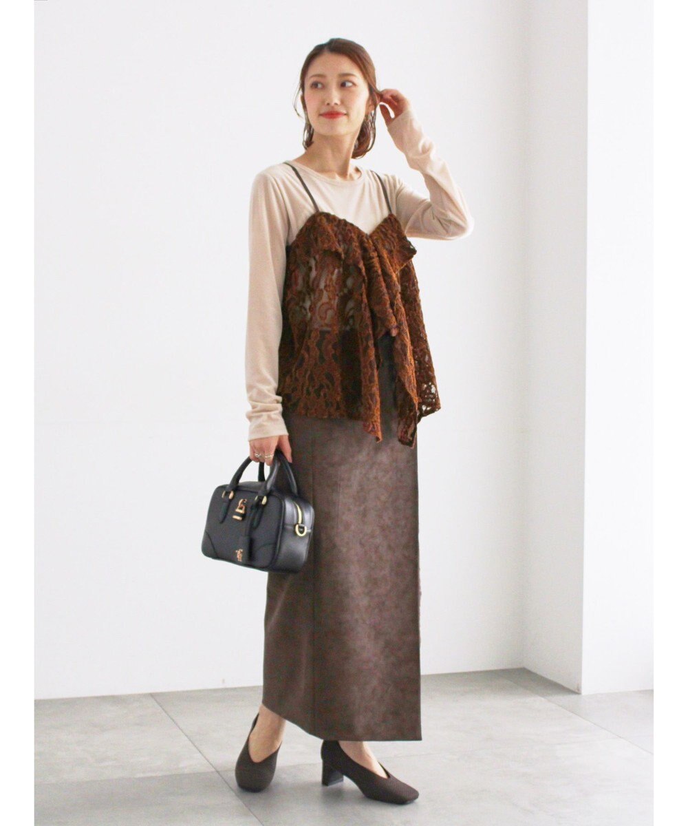 Te chichi ベロアレースキャミソール 