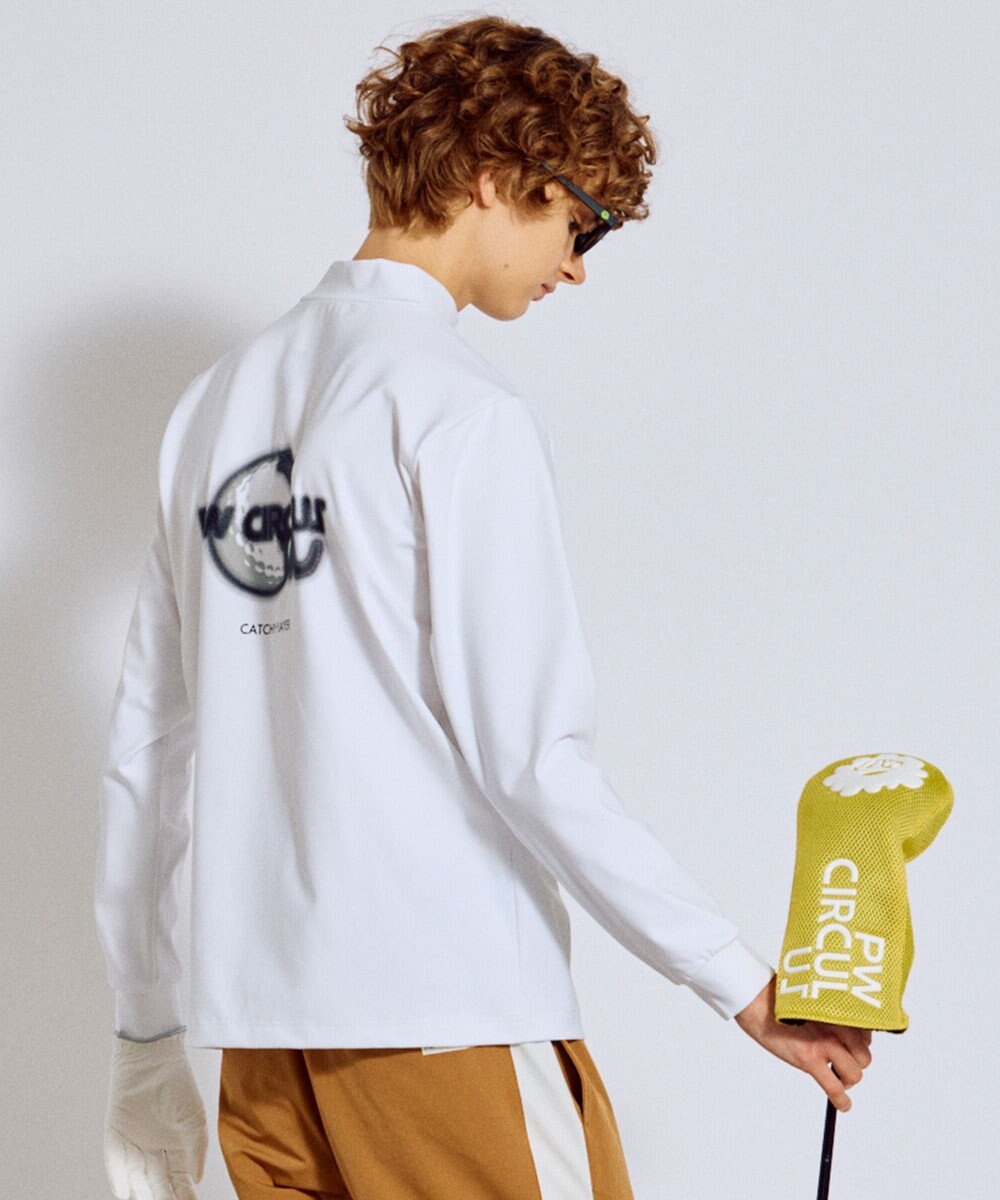 PW CIRCULUS 【吸水速乾 /  UV遮蔽率99.9% UVカット / ストレッチ】【MEN】アニマルグラフィックロングスリーブモックT  ゴルフ 