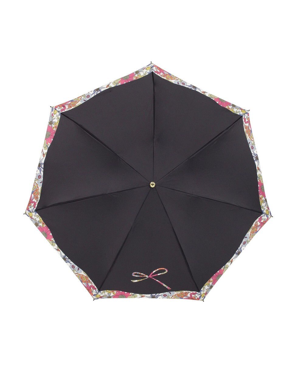 MOONBAT 【簡単開閉】ランバン オン ブルー (LANVIN en Bleu) リボン 花柄 折りたたみ傘 サテンプリント 