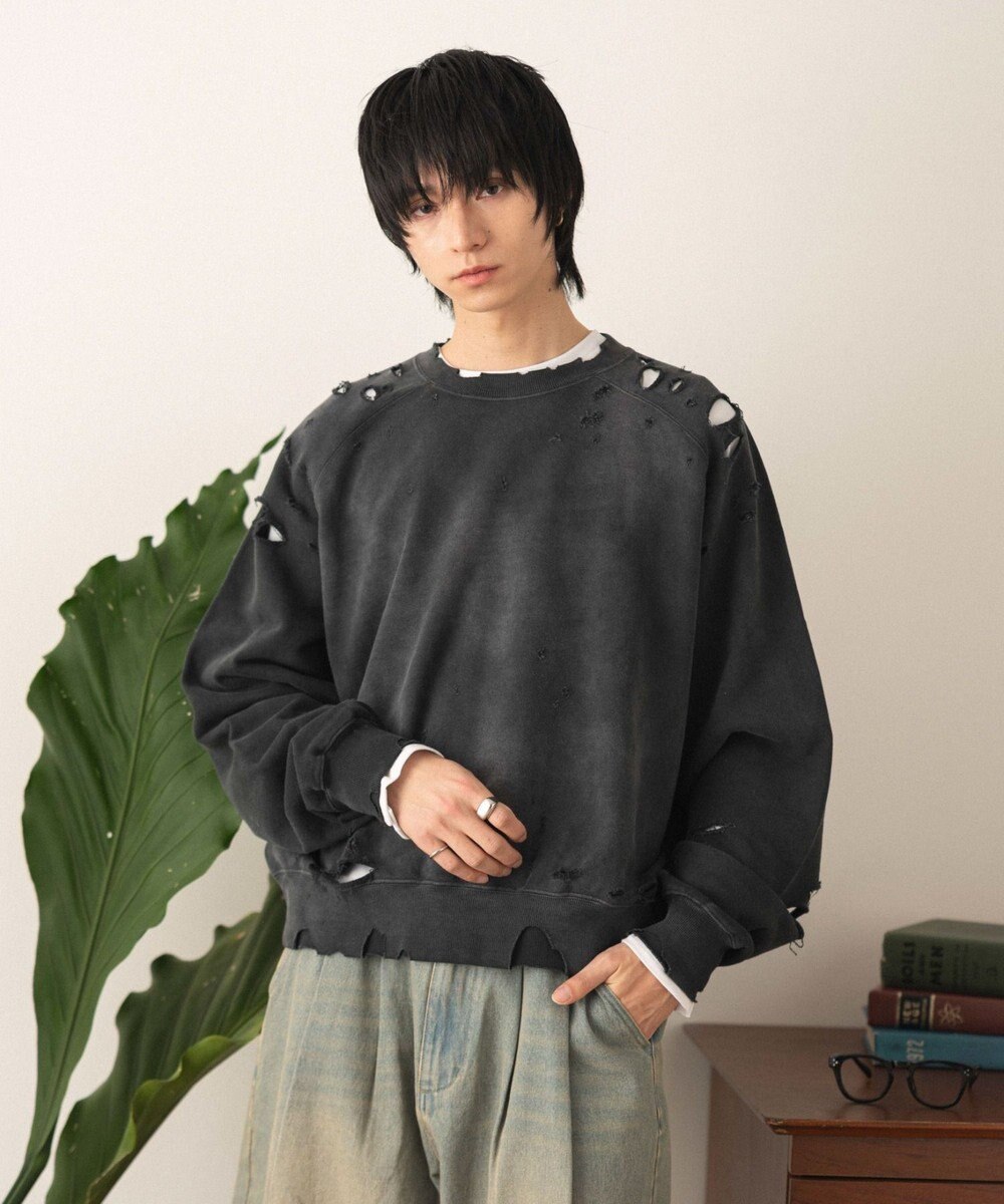 WEGO ショートダメージプルオーバー 