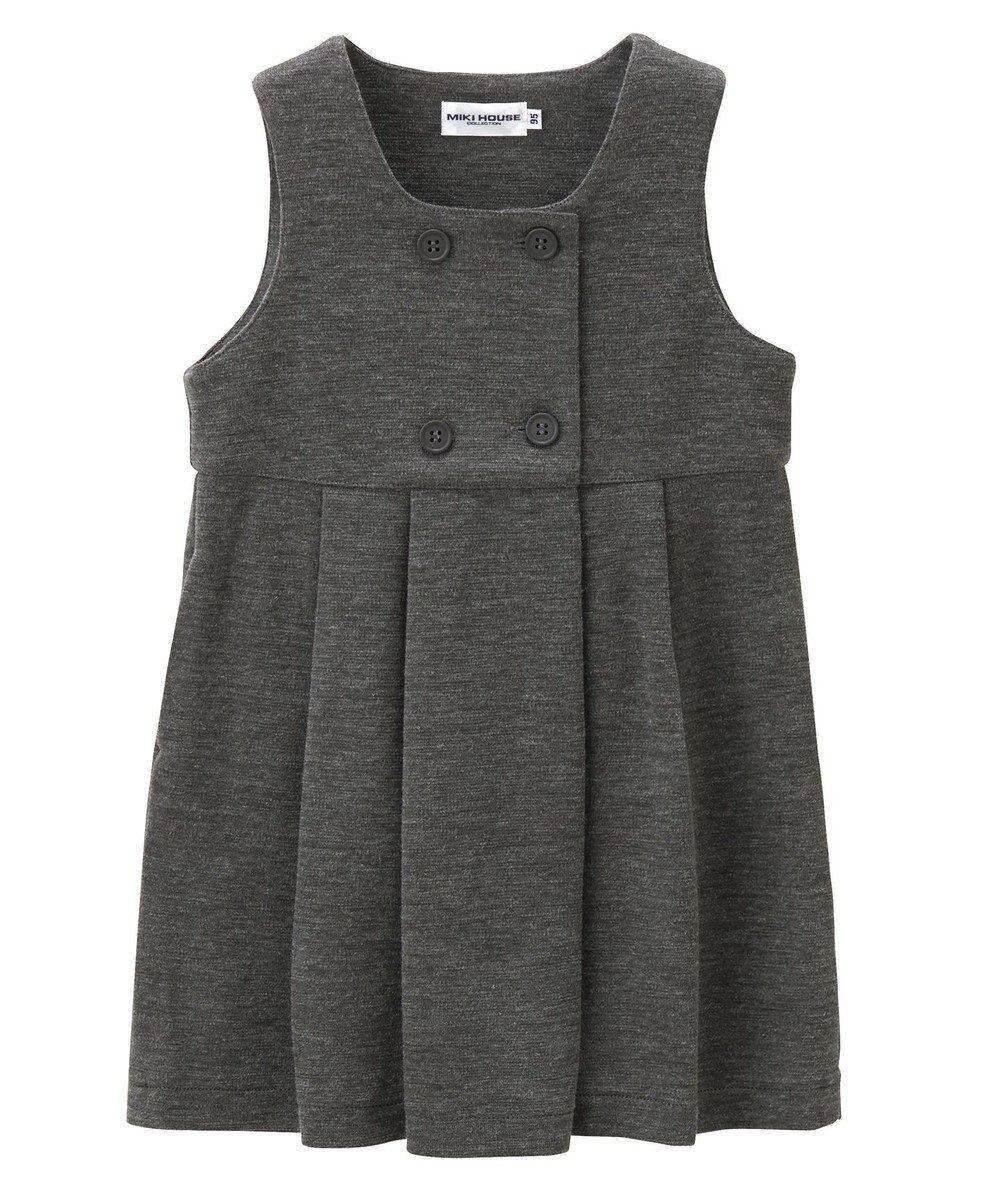 MIKI HOUSE HOT BISCUITS 【90-130cm】ポンチジャージ素材のジャンパースカート 