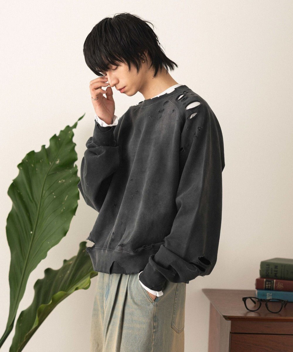 WEGO ショートダメージプルオーバー 