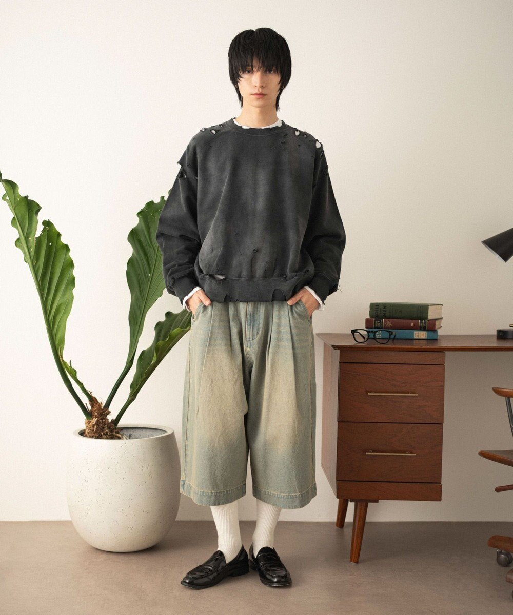 WEGO ショートダメージプルオーバー 