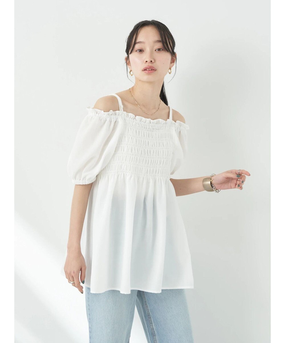 earth music&ecology ２ｗａｙショルダーシャーリングチュニック 