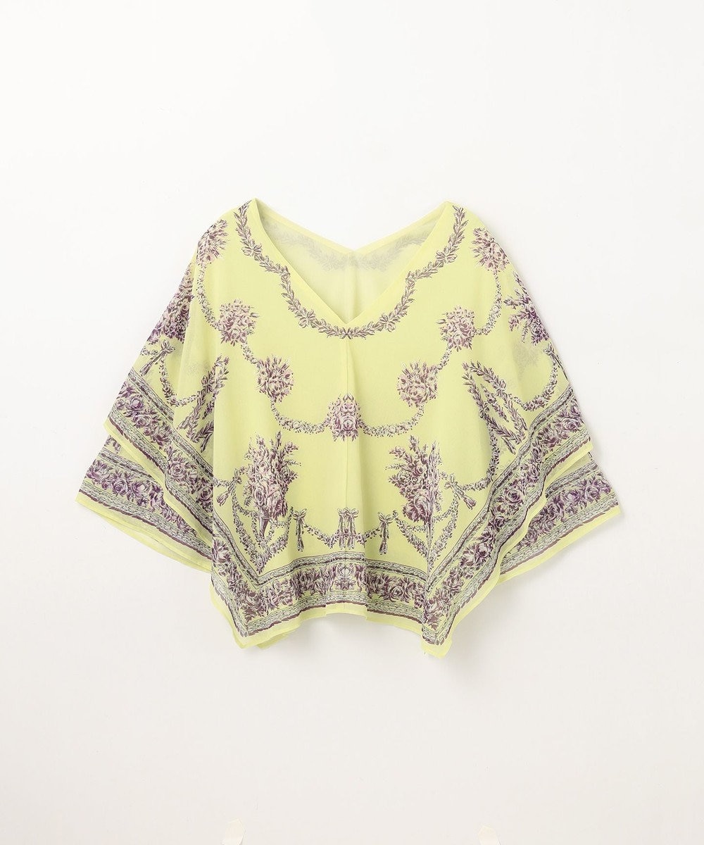 GRACE CONTINENTAL スカーフプリントポンチョトップ 