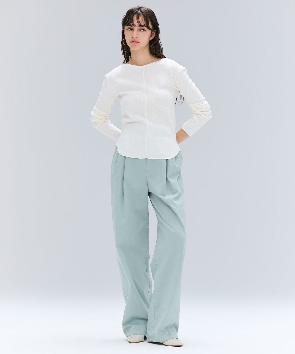 BEIGE， 【洗える・Oggi 11月号掲載】HAMLIN / コットンストレッチ2タックワイドパンツ 