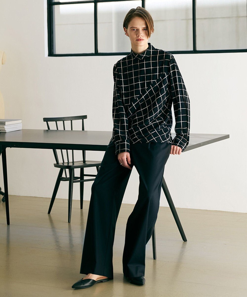 ICB 【30th ANNIVERSARY】 ウィンドウペンプリント プルオーバーブラウス 