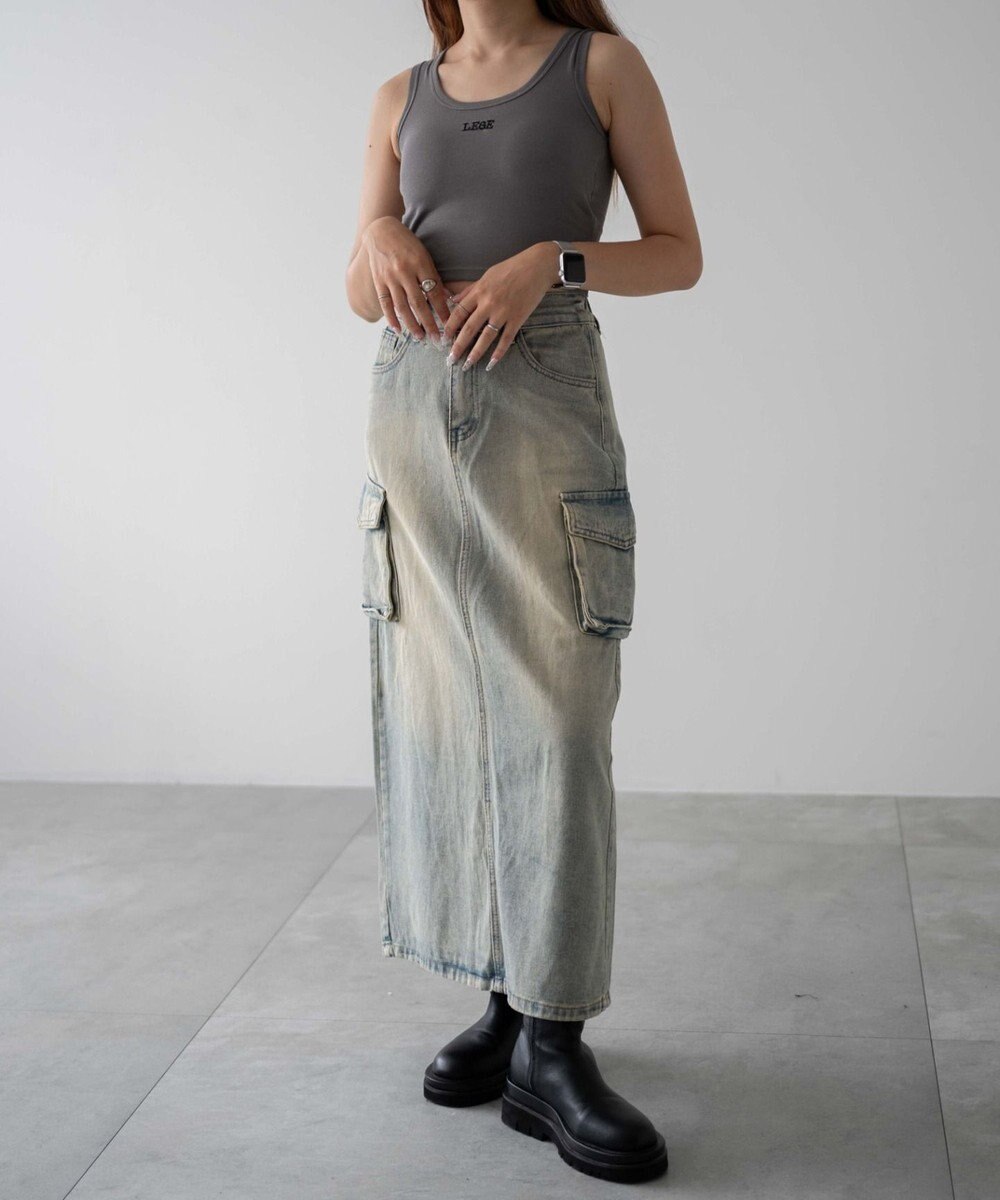 WEGO カーゴデニムスカート 