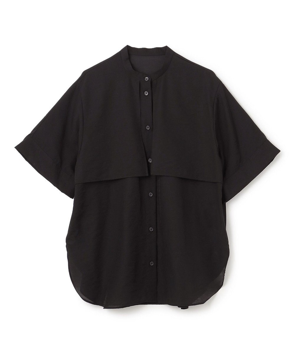 UNFILO シアーサテン ヨークブラウス 