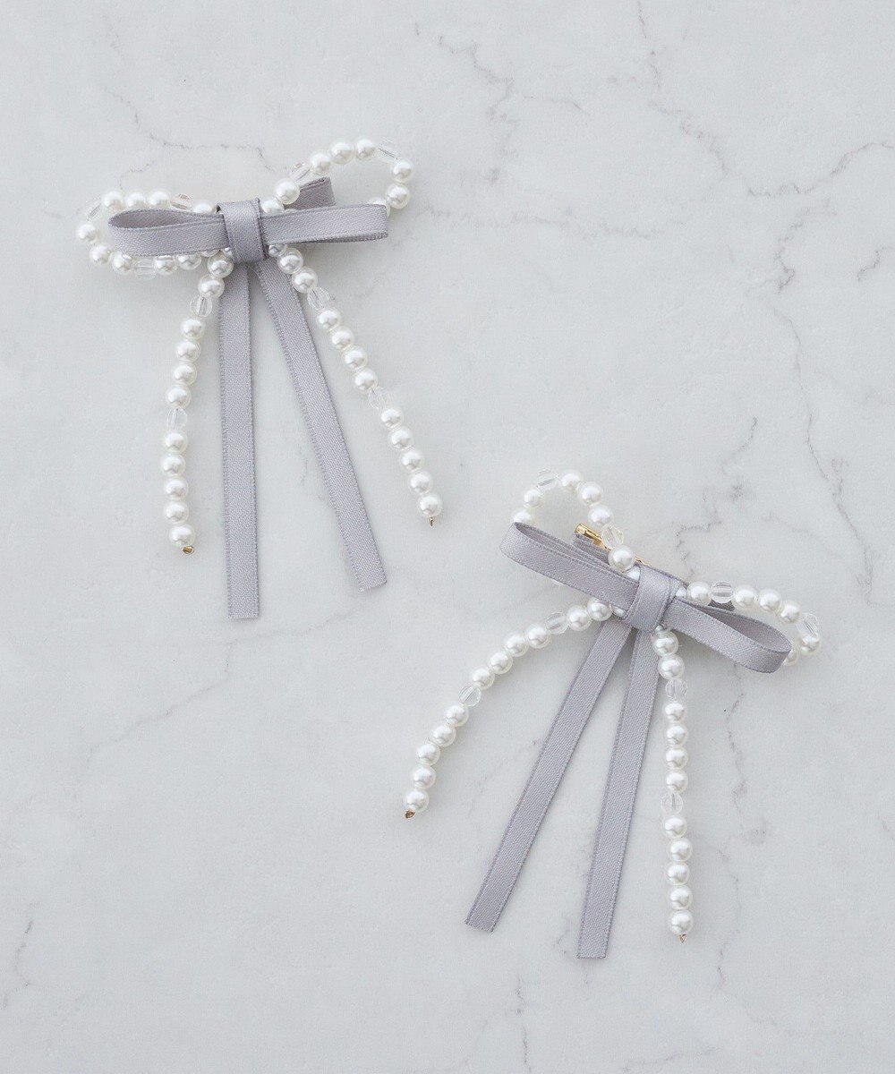 Maison de FLEUR パールリボン2SETクリップ 