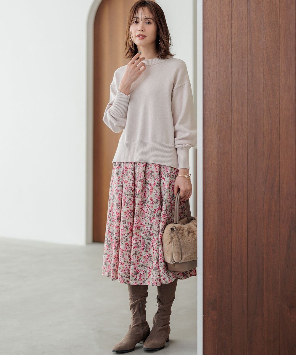 組曲 S ニュアージュフラワープリント スカート 