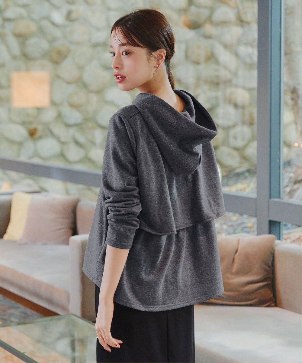 Tiaclasse 【洗える】裏毛バックフレアパーカー 