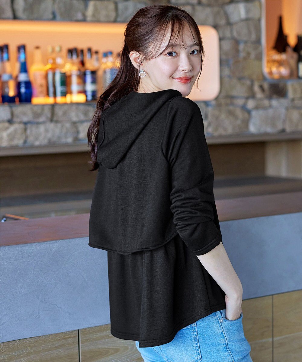 Tiaclasse 【洗える】裏毛バックフレアパーカー 