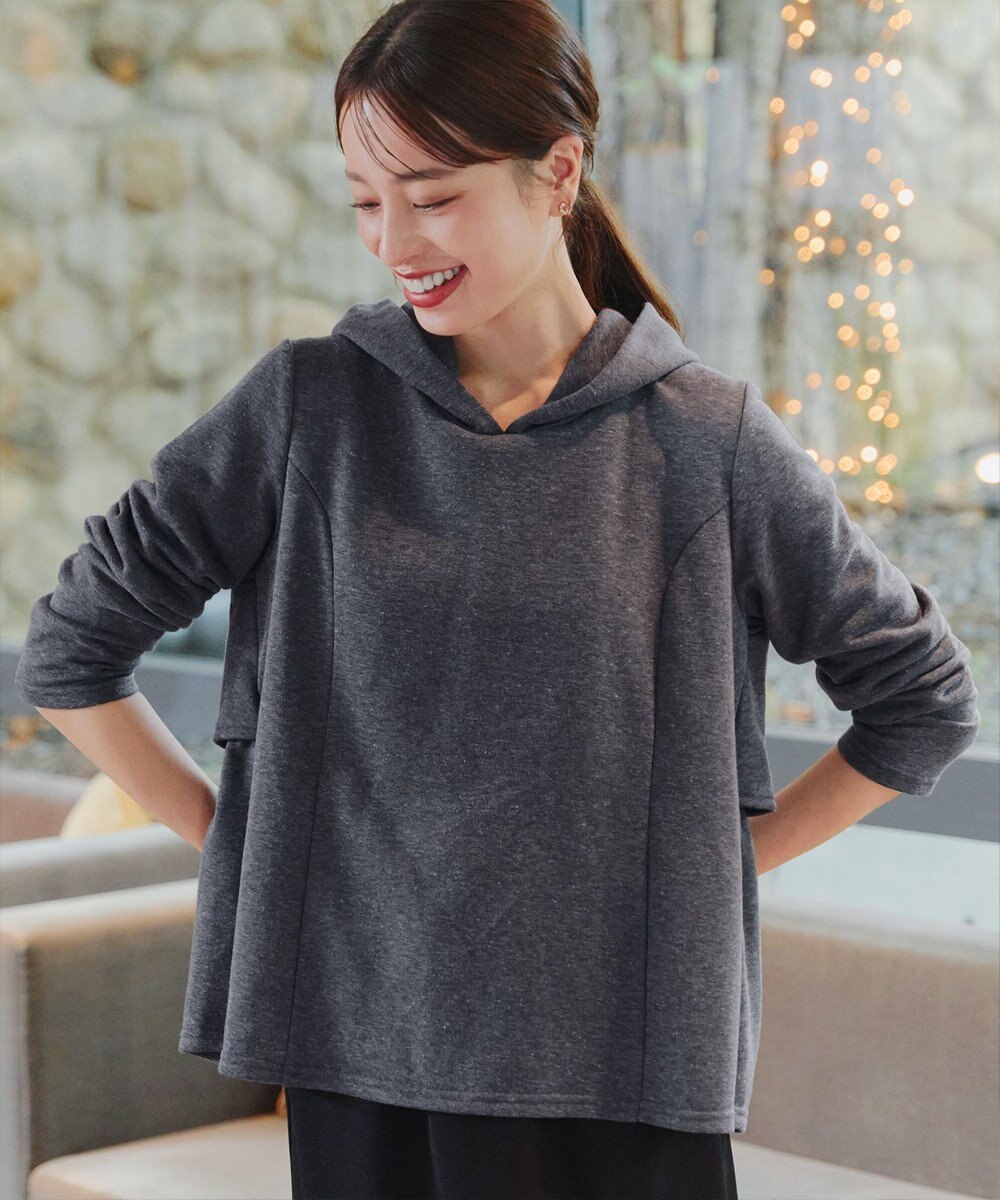 Tiaclasse 【洗える】裏毛バックフレアパーカー 