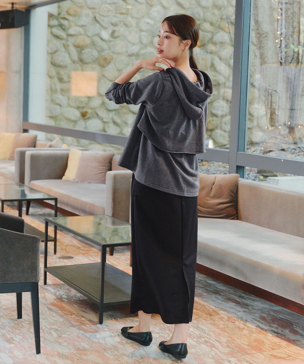 Tiaclasse 【洗える】裏毛バックフレアパーカー 