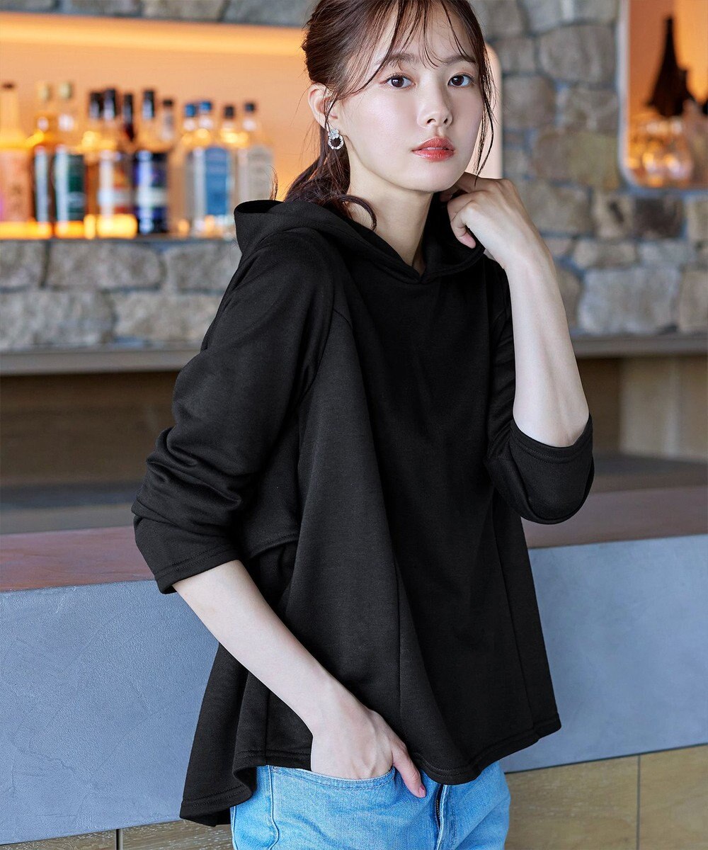 Tiaclasse 【洗える】裏毛バックフレアパーカー 