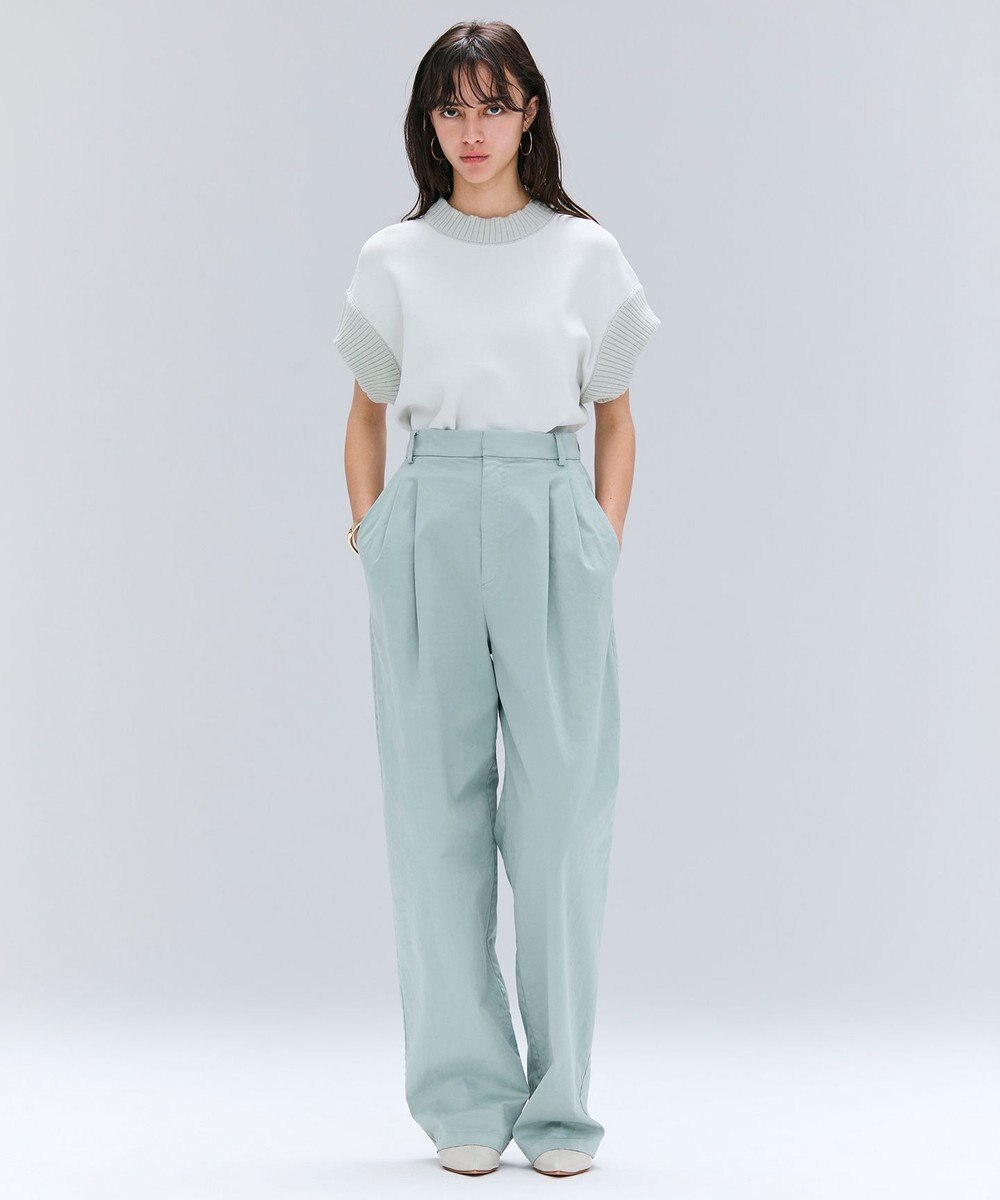 BEIGE， 【洗える・Oggi 11月号掲載】HAMLIN / コットンストレッチ2タックワイドパンツ 