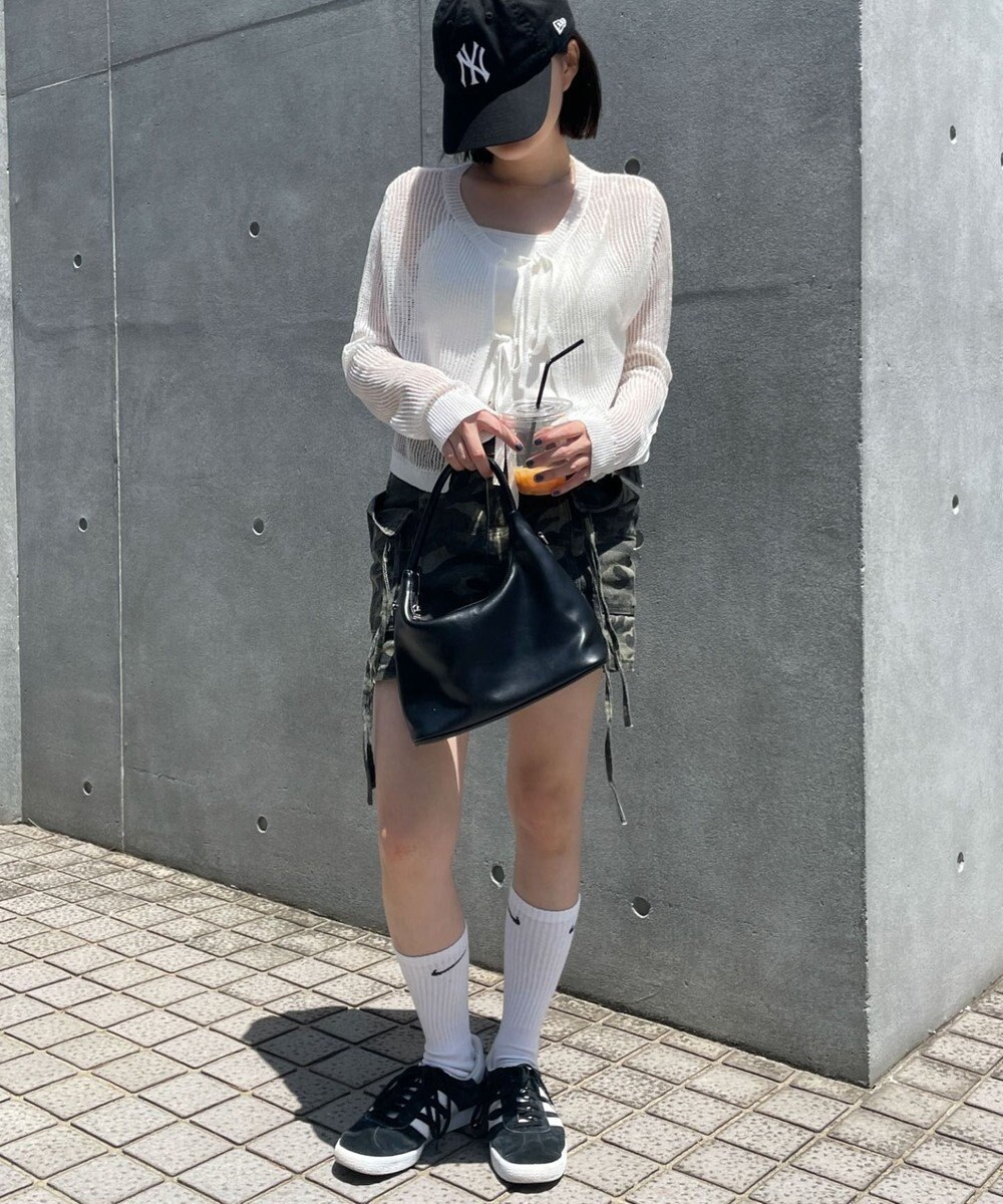 WEGO スパンコールメッシュニットカーデ 