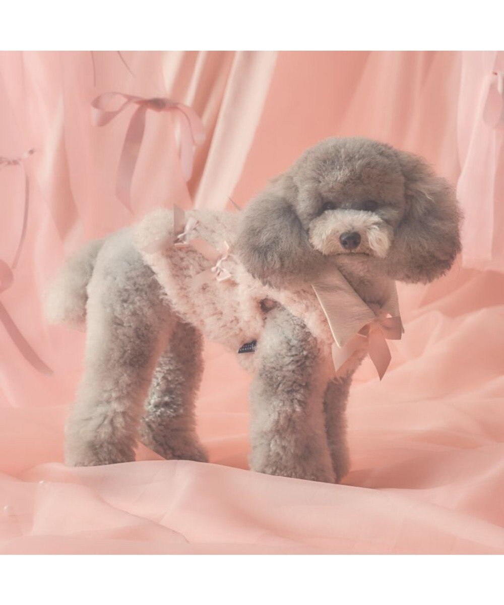 PET PARADISE cherircouture メニーリボンファーベスト 《ピンク》 小型犬 
