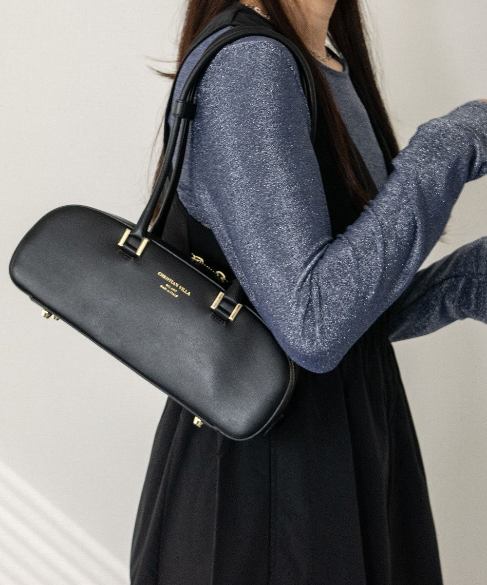 INTER-CHAUSSURES 【CHRISTIAN VILLA】レザーワイドスモールショルダーバッグ 