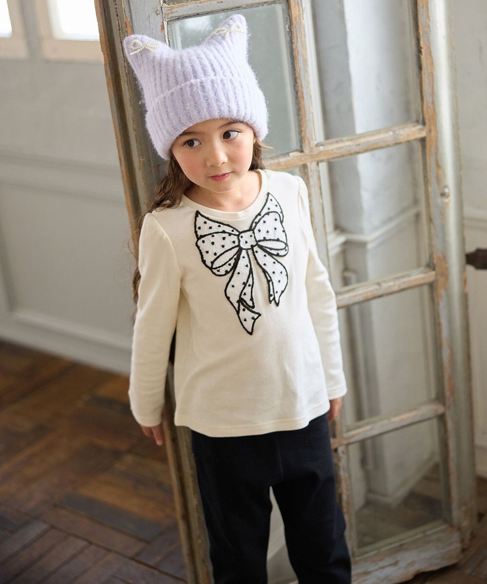 ANY KIDS ドットリボン 長袖Tシャツ 