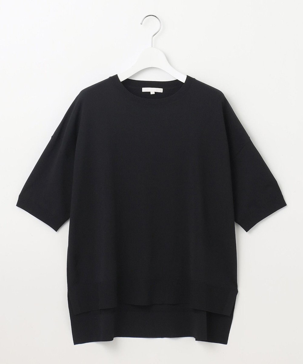 自由区 L 【接触冷感・UVカット・WEB限定カラーあり】クレープストレッチプルオーバー ニット 