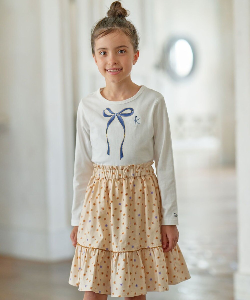 組曲 KIDS 【110-140cm】リボンアート Tシャツ 