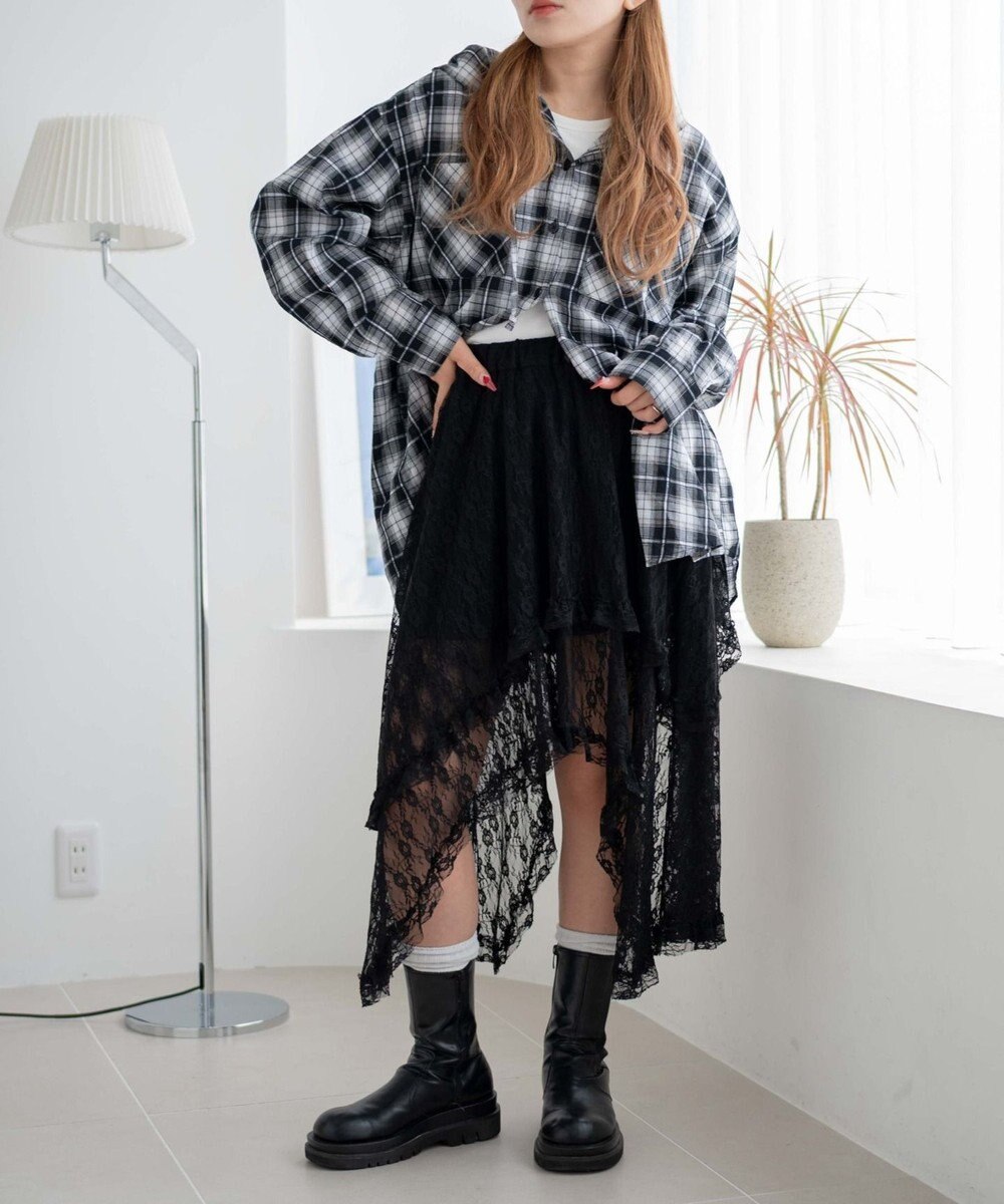 WEGO イレヘムレースロングスカート 