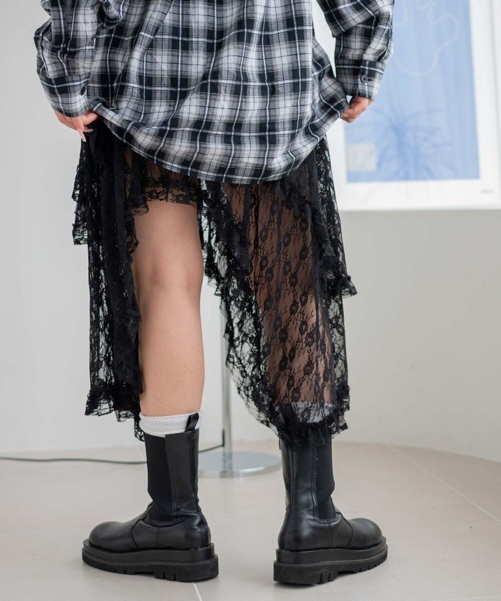 WEGO イレヘムレースロングスカート 