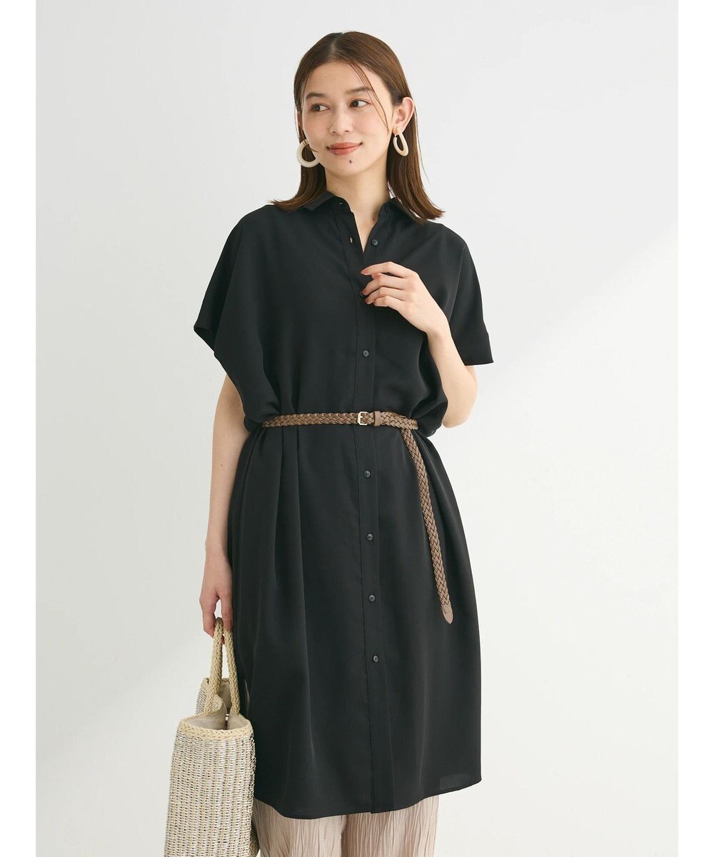 Green Parks ＳＥＴ２点　合皮ベルト＋ミディシャツワンピース 