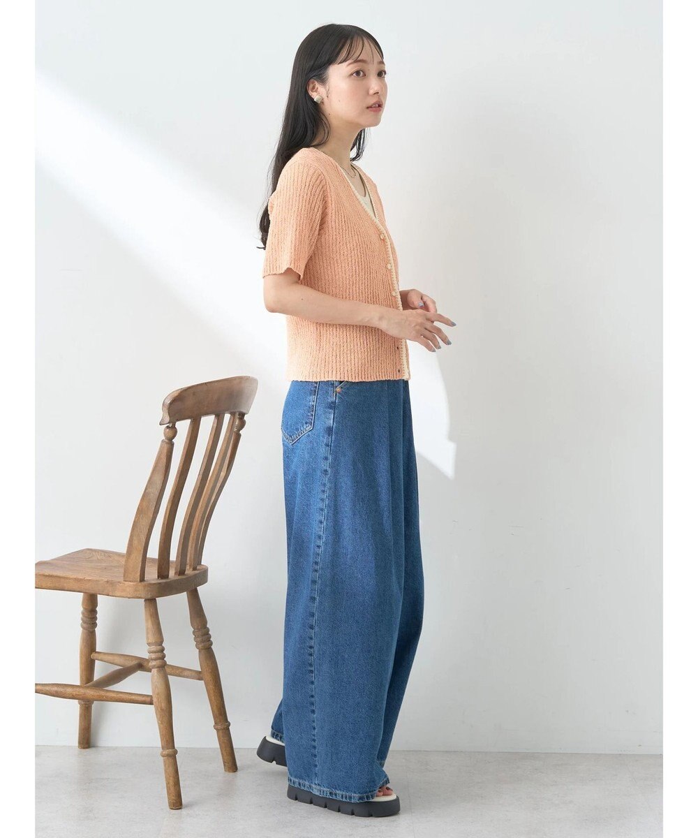 earth music&ecology バイカラーＶネックカーディガン 