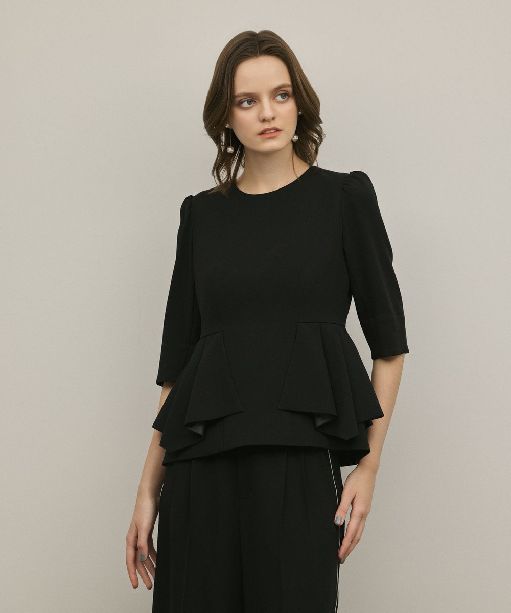 GRACE CONTINENTAL トリアセペプラムトップ 