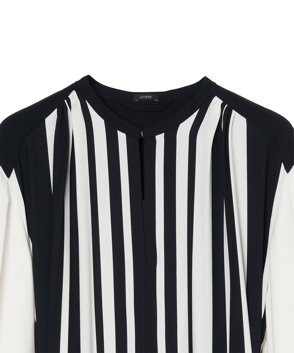 JOSEPH ストライプクレープ　プリーツドレス 