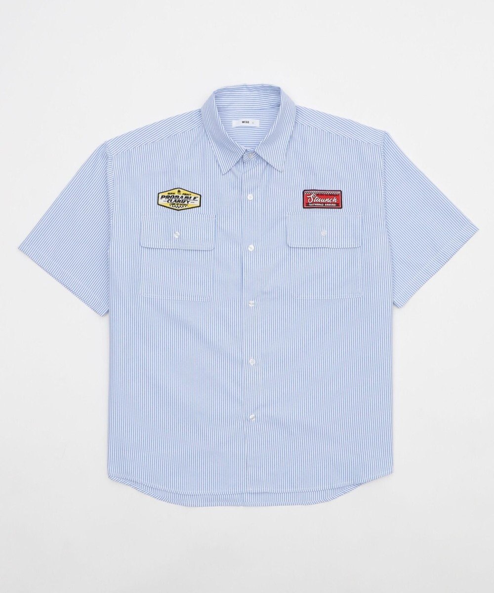 WEGO 【ユニセックス着用ITEM/MLサイズ展開】オックスフォードワッペンシャツ（SS） 