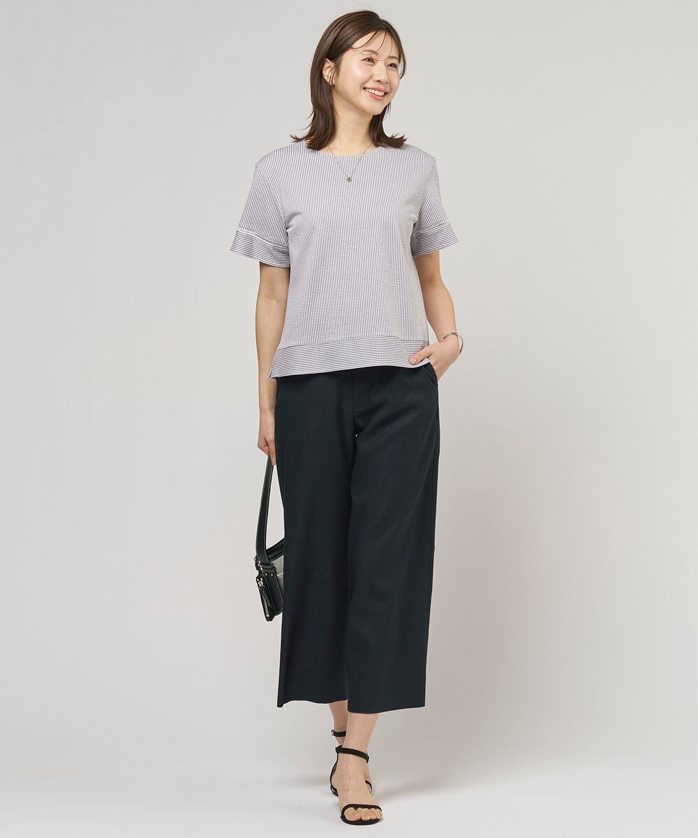 J.PRESS LADIES L FLAXASAオックス ワイド ストレート パンツ 