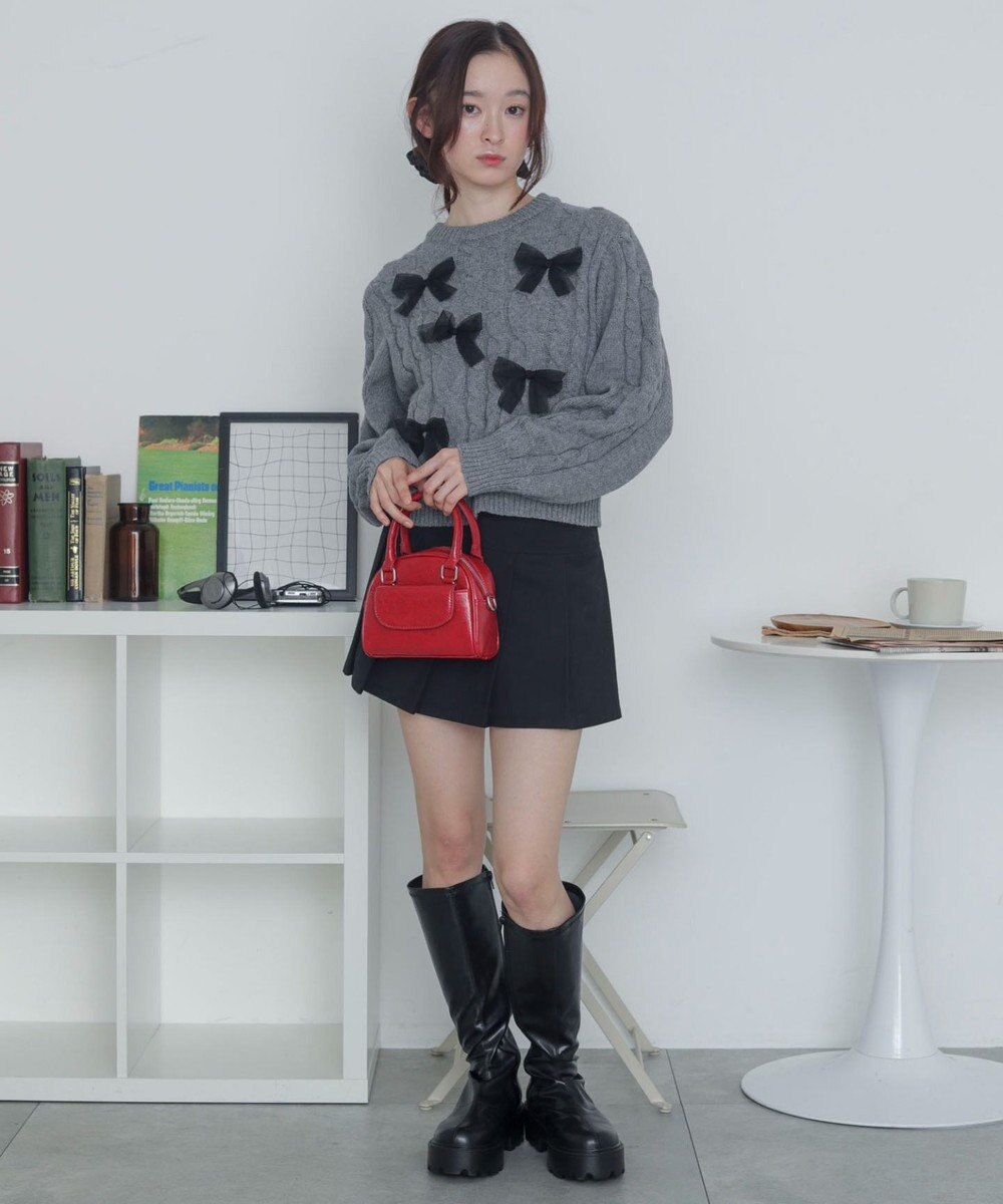 WEGO チュールリボンケーブルニット 