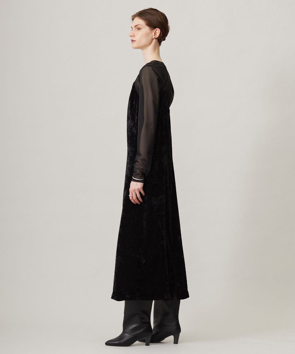 ICB 【洗える】 シアーベルベット キャミソールワンピース 