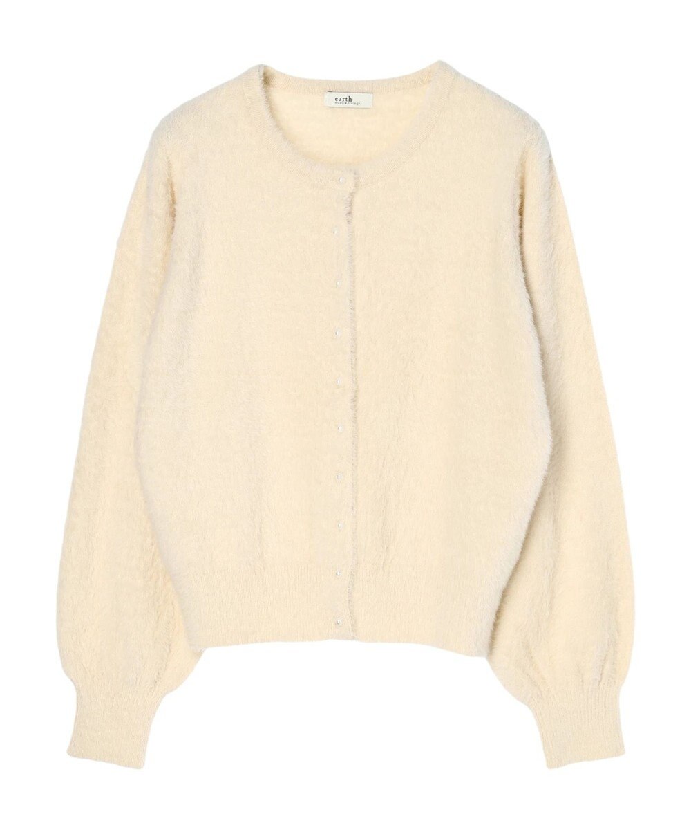 earth music&ecology ミニシャギーパールボタンカーディガン 