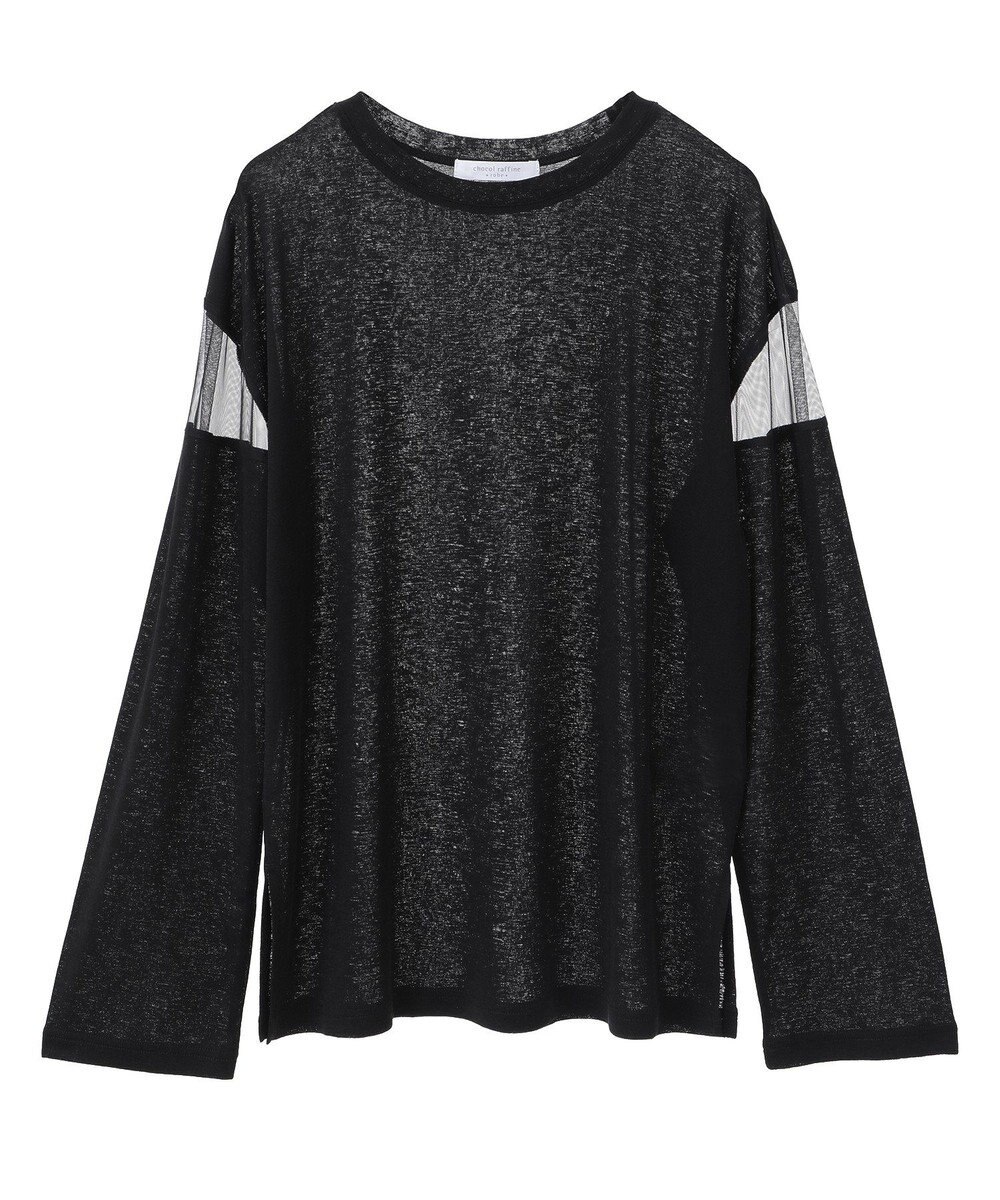 Green Parks シアー切替長袖プルオーバー 