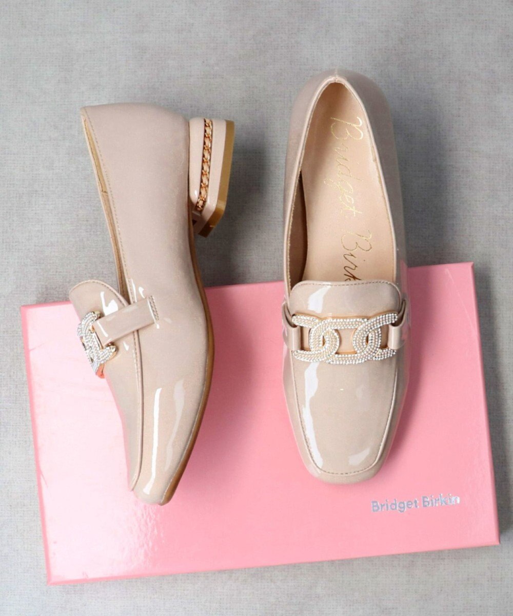 Bridget Birkin 【Bridget Birkin】パールヒールビジューバックルローファー 