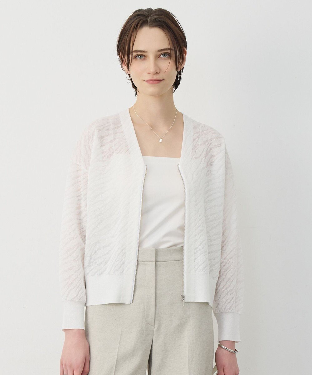 ICB L シアージャカード ニットブルゾン 