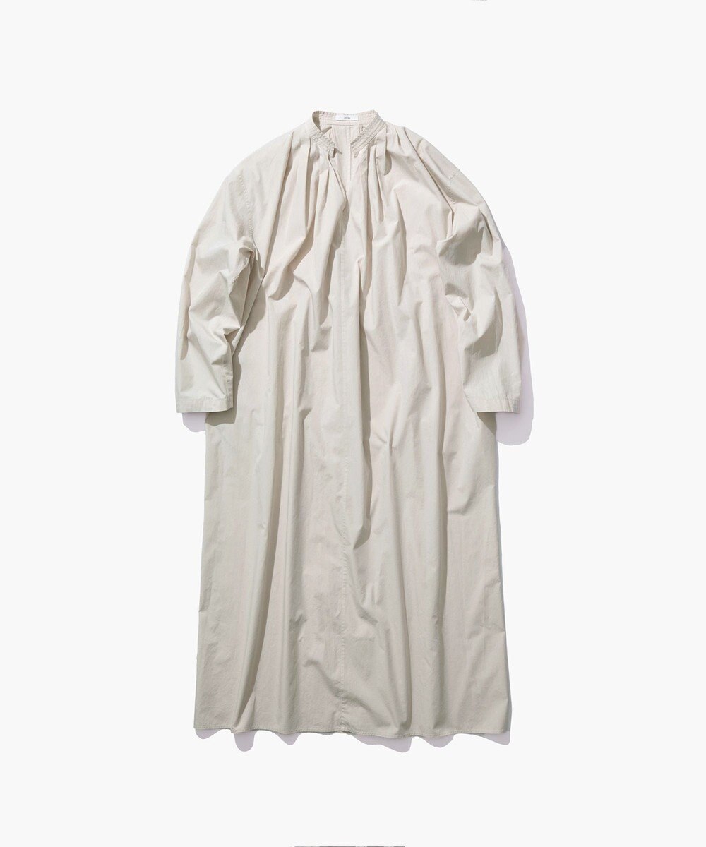 ATON NATURAL DYED COTTON LAWN | タックロングスリーブドレス 