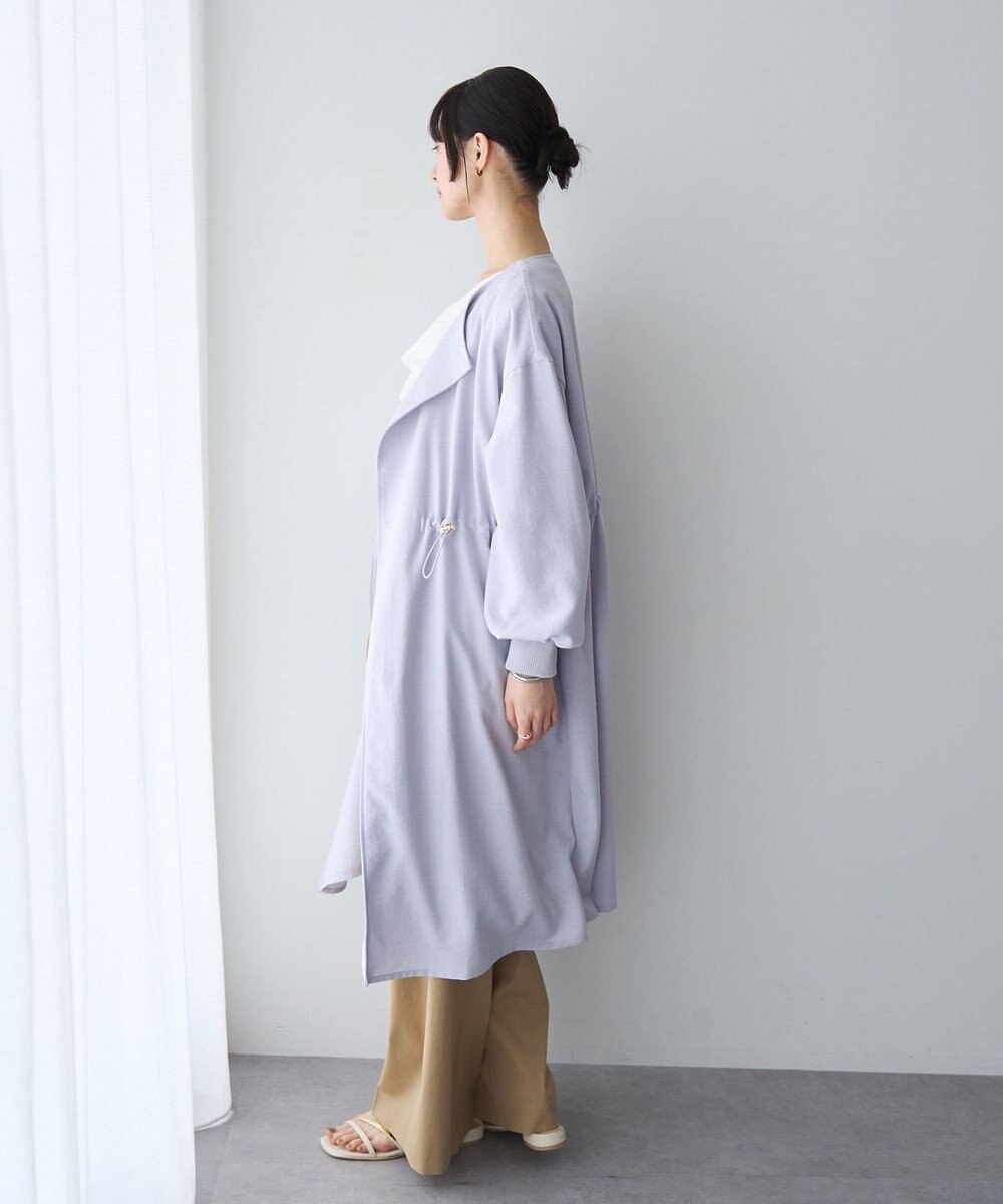 YECCA VECCA ノーカラーラペルロングコート 