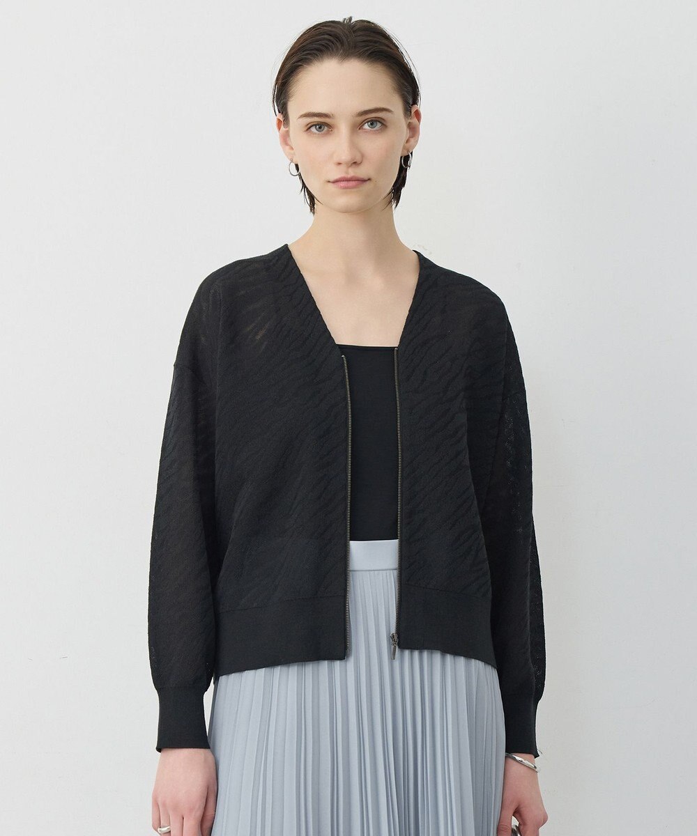 ICB L シアージャカード ニットブルゾン 