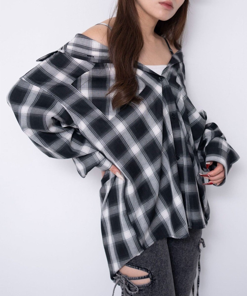 WEGO 2WAYオフショルシャツ 