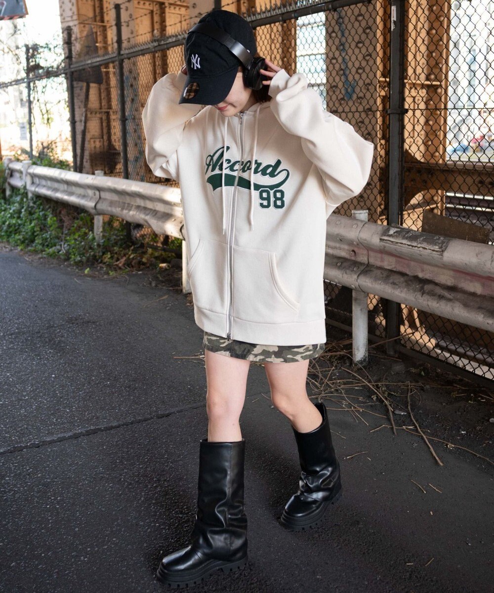 WEGO 裏起毛スタジアムロゴジップパーカー 